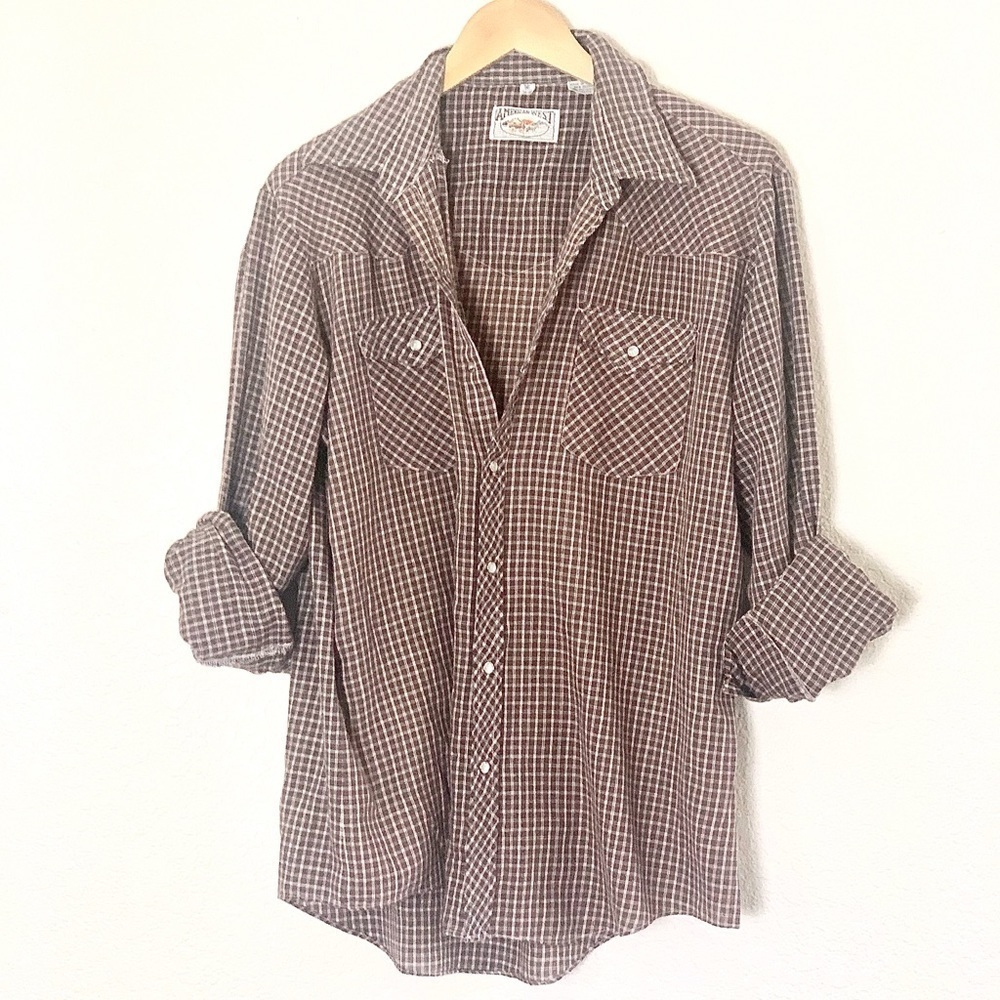 American West | Vintage lightweight throw on plaid button down shirt siz…
